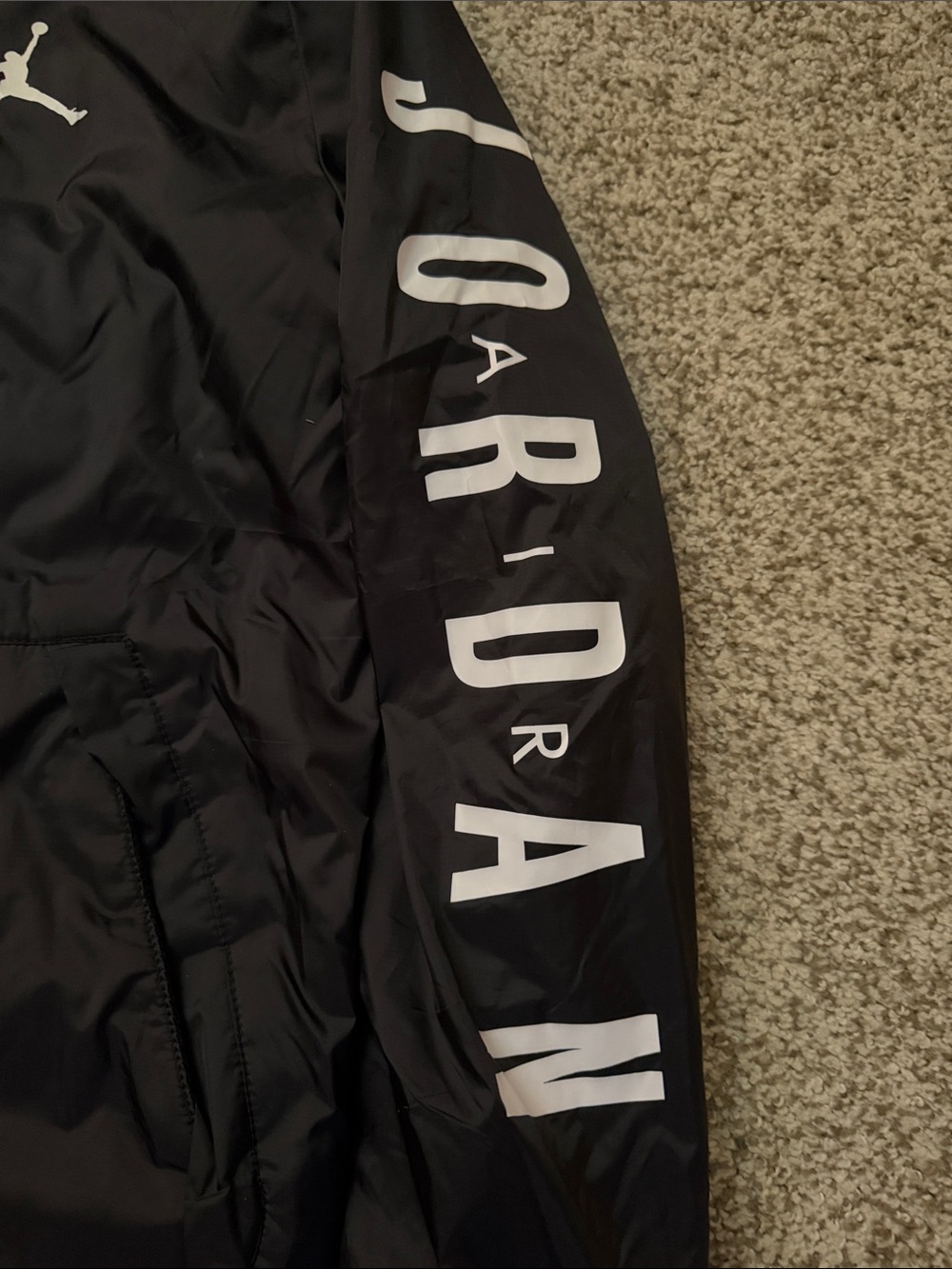 Jordan Black Jacket with White Jumpman and Sleeve Logo - Picture 4 of 5